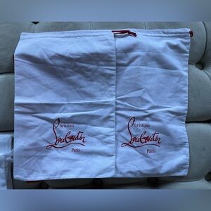 Christian Louboutin White Dust Bags with Red Logo